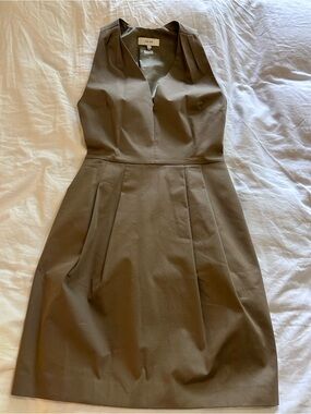 Reiss Olive Green Sleeveless Midi Dress